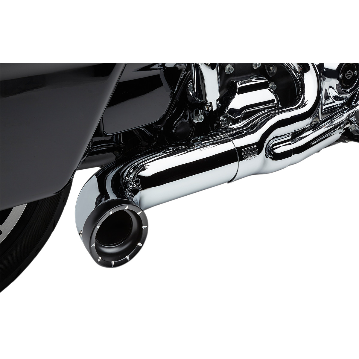 Cobra Turn Out 2 Into 1 Exhaust System In Chrome Finish For Harley Davidson  2017-2023 Touring Models (6271)