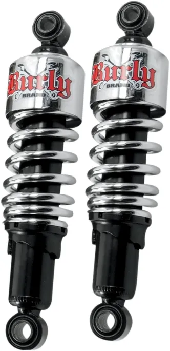 Burly Brand Slammer Shocks in Chrome for Harley Davidson Sportster 2004 and Up Models (B28-1201)