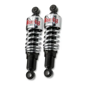 Burly Brand Slammer Shocks in Chrome for Harley Davidson Dyna 1991 and Up Models (B28-1202)