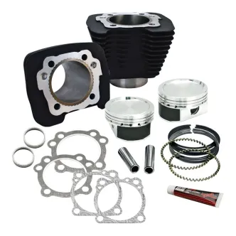 S&S 883-1200 Big Bore Conversion Cylinder & Piston Kit With Black Cylinders For Harley Davidson 1986-2022 XL883 Sportster Models (910-0296)