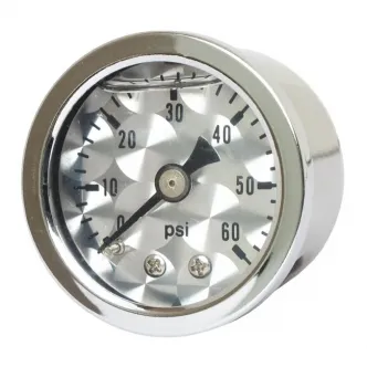 Marshall 0-60 PSI Oil Pressure Gauge Stainless Housing With Engine Turned Face (ARM138009)