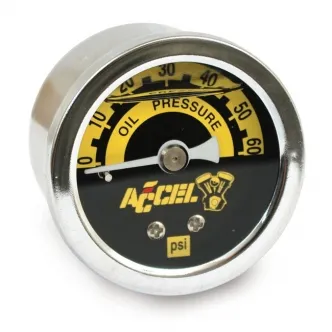 Accel 60PSI Oil Pressure Gauge in Chrome Finish (7121A)