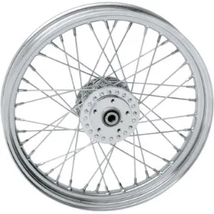 Drag Specialties Replacement Laced 40 Spoked Front Wheel 19x2.5 Inches For 84-99 FXR/FXD/FX/XL (Single/Dual Disc) Part Number (0203-0413)