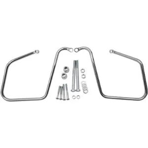 Drag Specialties Chrome Saddlebag Support Brackets For 08-17 FXD/FXDWG Models (except FLD) (Forward-Mount Design) (S77-0146DS)