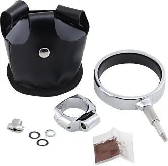 Kuryakyn Universal Drink Ring With Beverage Carrier For 1 Inch Handlebars In Chrome & Black Finish (1488)