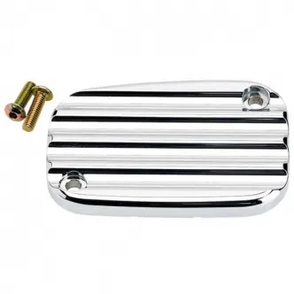 Joker Machine Chrome Finned Front Master Cylinder Cover For FL & V-Rod Models (08-002C)