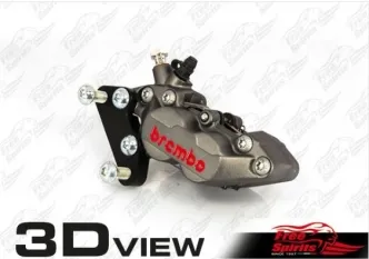 Free Spirits Front Brake Caliper 4 Pot Kit For Harley Davidson Sportster 2014-Up & 2006-2017 Dyna (203906T)