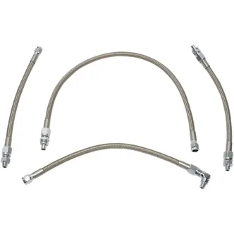 Drag Specialties Oil Line Kit in Stainless Steel For Late 1992-1999 FXST/FLST Models (4-line kit) (606002)