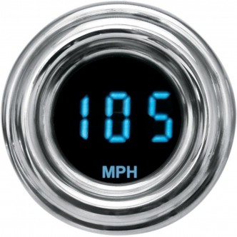 Dakota Digital Speedometer 4000 Series 1-7/8 Inch in Chrome Finish With Blue Display MPH (MCL-4013R)