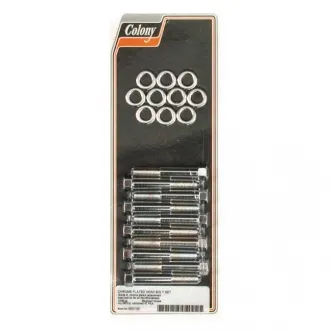 Colony Head Bolt Kit OEM Style Including Washers in Chrome Finish For 1948-1984 Pan, Shovel Models (ARM406989)