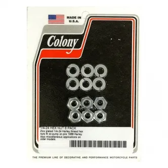 Colony Oil Pump Mount Kit OEM Style in Zinc Finish Nut & Washers, Special 1/4-24 HD Thread For 1937-1967 B.T. Models (ARM866929)