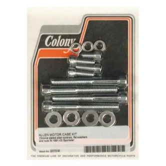 Colony Crankcase Bolt Kit in Chrome Allen Finish For 1991-2003 XL Models (ARM372989)