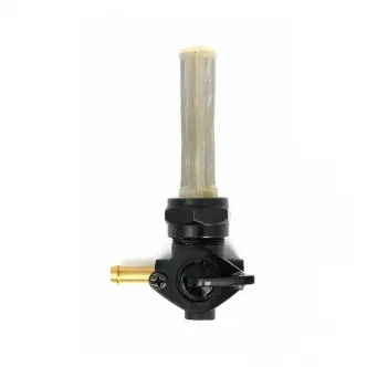 Doss Late Petcock OEM Style, Left Outlet For 1/4 Fuel Hose in Black Finish For 1975-2006 B.T., XL (Excluding Injection Models), Customs With 1975-2017 Style Threaded Tanks Models (ARM613419)