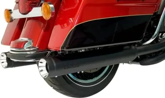 SuperTrapp Muffler 4 Inch Stout Slip-On in Black Finish For 2017-2024 FLHT/FLHR/FLHX/FLTRX/FLTRU Models (147-65226)