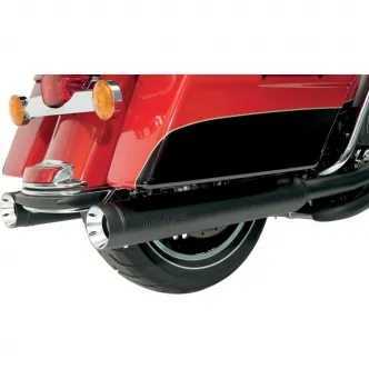 SuperTrapp Kerker 4 Inch Mufflers Slip-On Stout in Black Finish For 2017-2024 FLHT/FLHR/FLHX/FLTRX/FLTRU Models (147-78228)