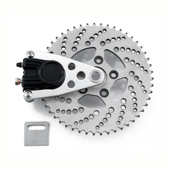 Kustom Tech Sprocket Brake Kit, Chopper Style, Drilled 51 Tooth With Black Caliper (03-401)