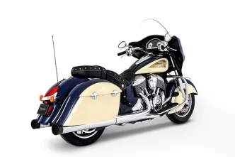 Rinehart Racing 4 Inch Touring Slip-Ons In Chrome With Black End Caps For 2014-2024 Indian Dark Horse, Classic & Vintage Motorcycles (500-0500)