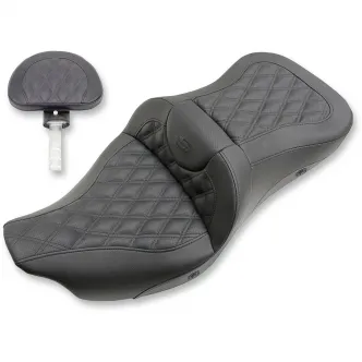 Saddlemen Roadsofa-LS Extended Reach With Drivers Backrest, Heated For 2008-2023 Harley Davidson FLHR, FLHT, FLHX & FLTR Touring Models (808-07B-184BRHC)