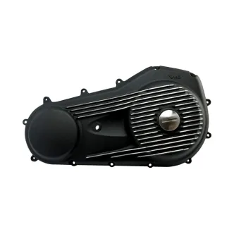 EMD Ribbed Primary Cover, in Black Cut Finish For Milwaukee-8 With Mid Controls Models (PCM8/D/R/BC)