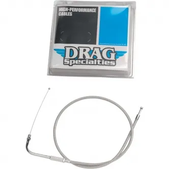 Drag Specialties 39.5 Inch Braided Stainless Steel Throttle Cable For 96-98 FLHR - Replaces 56523-02 (5332100B)