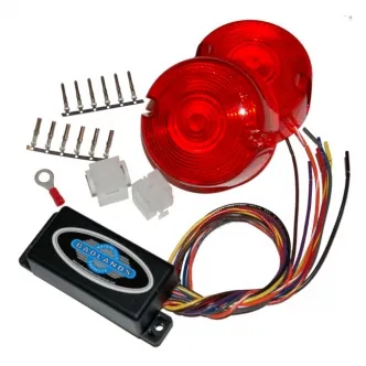 Badlands Illuminator Run-Turn-Brake Module, With Built-In Load Equalizer, Plug-In For 1986-1996 FXST, FXR, Dyna, 1986-1990 XL Models (ILL-02-RL-B)