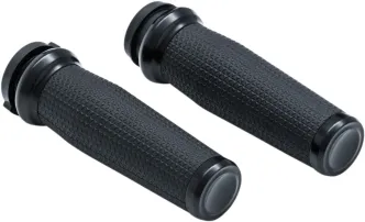 Kuryakyn Thresher Grips In Satin Black Finish For 2008-2023 Harley Davidson Electronic Throttle Models (5943)