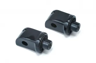 Kuryakyn Splined Footpeg Adapters For Kawasaki & Yamaha Motorcycles In Gloss Black Finish (8865)