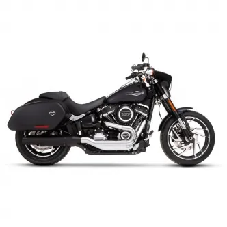 Rinehart Racing 4 Inch Muffler Slip-On In Black With Black End Caps For 2018-2024 Softail Sport Glide (500-1231)