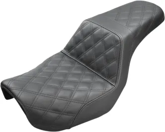 Saddlemen Step Up Seat LS Front With Passenger Lattice in Black For 2006-2017 FXD/FXDWG Dyna Models (806-04-175)