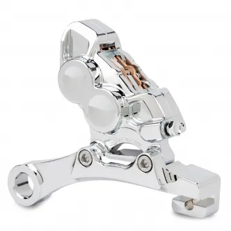 Arlen Ness Rear 4 Piston Caliper In Chrome Finish For Harley Davidson 2008-2017 Dyna Motorcycles (02-324)