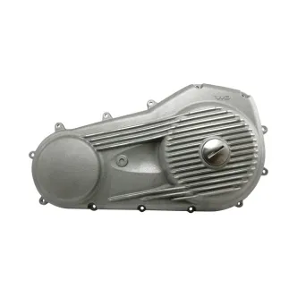 EMD Ribbed Primary Cover In Semi Polished Finish For Milwaukee-8 (With forward controls) (PCM8/S/R/SP)