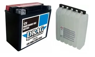 Drag Specialties AGM Battery 12V Lead Acid Replacement For 2000-2024 Softail, 1999-2017 Dyna, 1997-2003 Sportster, 2007-2017 V-Rod, 1994-2002 S3, S3T Thunderbolt, M2 Cyclone, X1 Lightning Buell Models (DTX20HL-FT-EU)