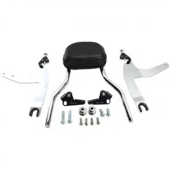 Cobra Detachable Round 14 Inch Backrest Kit in Chrome Finish For 2007-2017 FXST/FLST Models (602-2002)