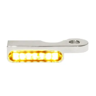 Heinz Bike LED Handlebar Turn Signals in Natural/Chrome Finish For 1999-2017 FXD/FXDWG Models (HBTS-FX96-C)