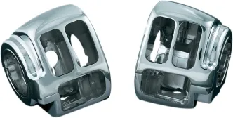 Kuryakyn Switch Housings In Chrome Finish For Harley Davidson Softail, Dyna & Sportster Motorcycles (1747)