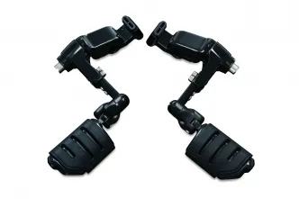 Kuryakyn Ergo III Cruise Mounts With Trident Dually ISO-Peg For Honda Motorcycles In Gloss Black Finish (3990)