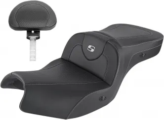 Saddlemen Heated Roadsofa Carbon Fiber Seat With Drivers Backrest For Indian 2020-2022 Challenger Models (I20-06-185BRHCT)