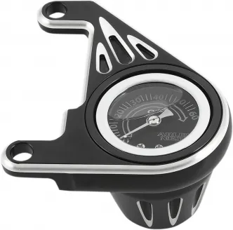 Arlen Ness Deep Cut Oil Pressure Gauge Kit In Black Finish For 1999-2017 Twin Cam Models (15-668)