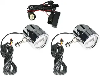 Custom Dynamics ProBEAM L.E.D. Halo Fog Lights In Chrome Finish For Harley Davidson 2009-2013 Touring Motorcycles (PB-FOG-SS8-C)