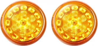 Custom Dynamics ProBEAM Amber 1156 Rear Bullet L.E.D. Inserts With Amber Lenses For Harley Davidson Motorcycles (PB-A-1156)