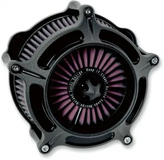 Roland Sands Design Turbine Air Cleaner Kit Venturi in Black Ops Finish For 1991-2020 Sportster (Excluding XR1200) Models (0206-2039-SMB)