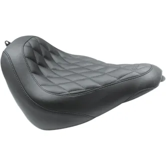 Mustang Wide Tripper Diamond Stitch Solo Seat in Black For 2018-2021 Softail Slim Models (83047)