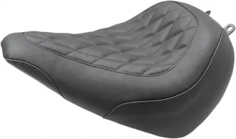 Mustang Wide Tripper Diamond Stitch Solo Seat in Black For 2018-2023 Softail Breakout Models (83062)