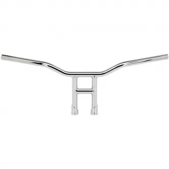 Biltwell Tyson 10 Inch Slotted Handlebar in Chrome Finish For 1982-2023 HD (Excluding 2008-2023 E-Throttle, 1988-2011 Springers) Models (6220-1056)