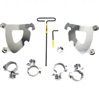 Memphis Shades Gauntlet Fairing Trigger-Lock Mounting Kit In Polished Stainless Steel For HD Sportster Models (MEK2002)