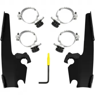 Memphis Shades Trigger-Lock Mounting Kit For Batwing Fairing In Black For Harley Davidson 2018-2021 FXLR/S Softail Low Rider Models (MEB2036)