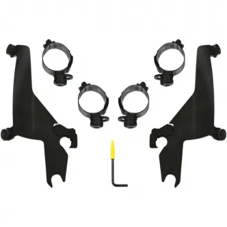 Memphis Shades No-Tool Trigger-Lock Mounting Kit For Memphis Sportshield In Black Finish For HD Softail Models (MEB2047)