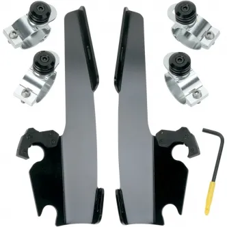 Memphis Shades Trigger-Lock Mounting Kit for Memphis Fats/Slim/Batwing Windshields in Black For HD Dyna, Street And Sportster Models (MEB8967)