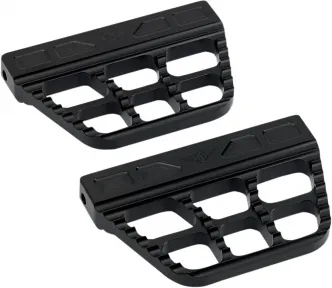 Joker Machine Serrated Passenger Floorboards In Black Finish For Harley Davidson 2006-Up Dyna, 2000-Up Softail & 1986-Up Touring Models (08-645-1B)