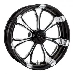 Performance Machine 18 x 3.5 Inch Front Paramount Wheel In Contrast Cut For Harley Davidson 2000-2005 FXDWG, 2000-2006 FXSTD/B & 2000-2006 FXST Models (1227-7806R-PAR-BM)